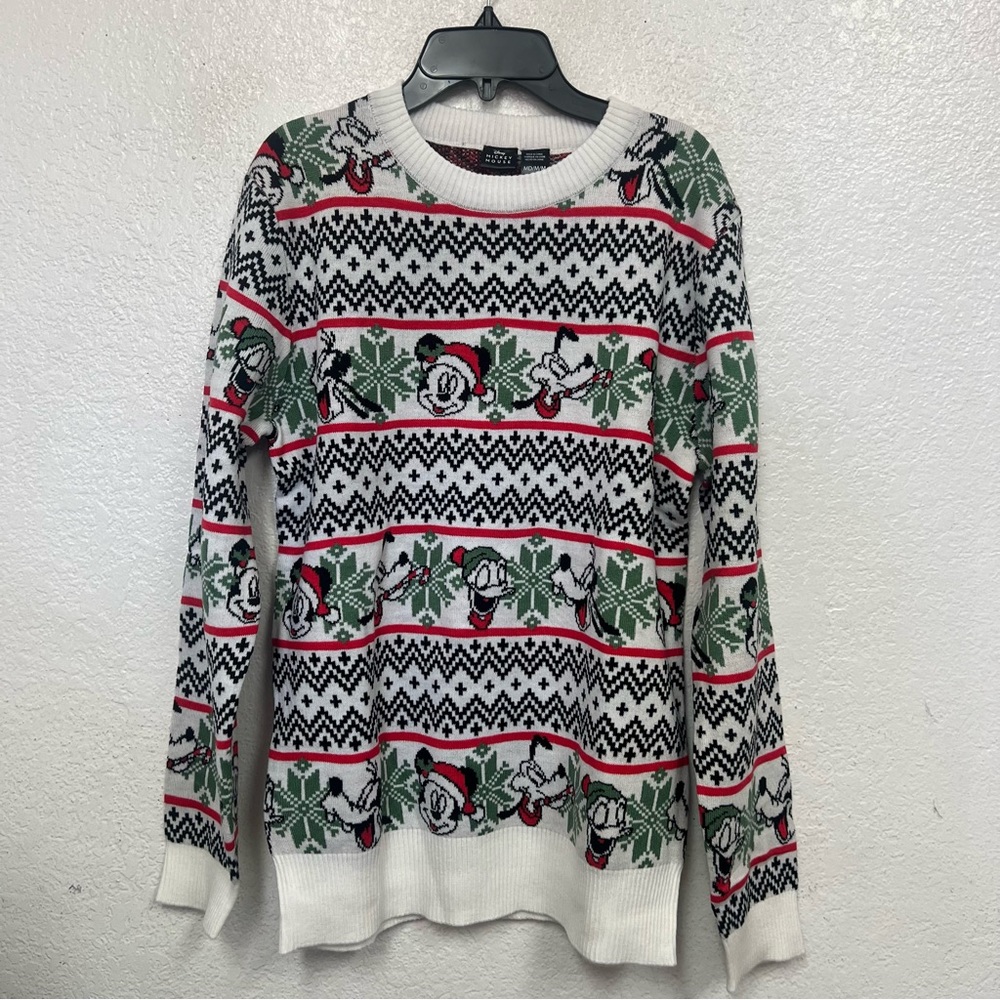 Retro VTG Style Disney Mickey Minnie Donald Duck Goofy Pluto Christmas Sweater